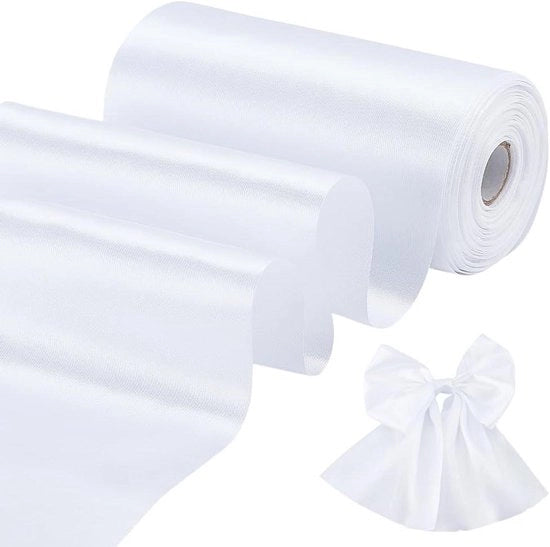 Lanterna decorativa - 30 m di lunghezza x 15 cm di larghezza - Lint satino bianco per decorazioni di Pasqua, matrimonio, San Valentino, auto, fiori, abbigliamento