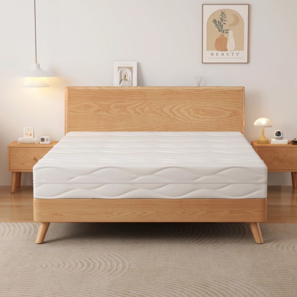 Materasso a molle insacchettate 90x200 cm H3/H4 a 7 zone; altezza 20 cm bianco e grigio