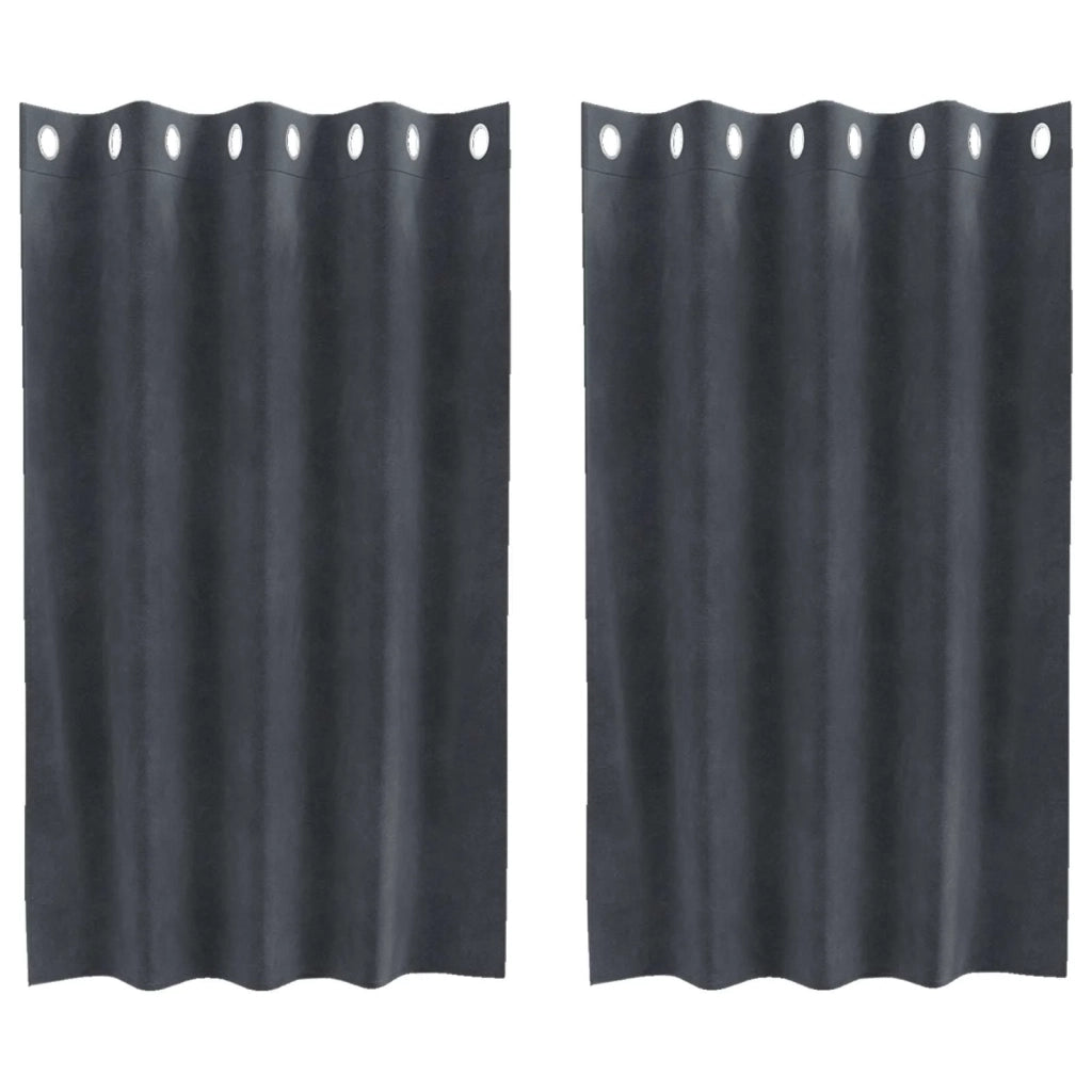 Tende oscuranti 2 pcs Grigio chiaro 140 x 140 cm Velluto 4107253