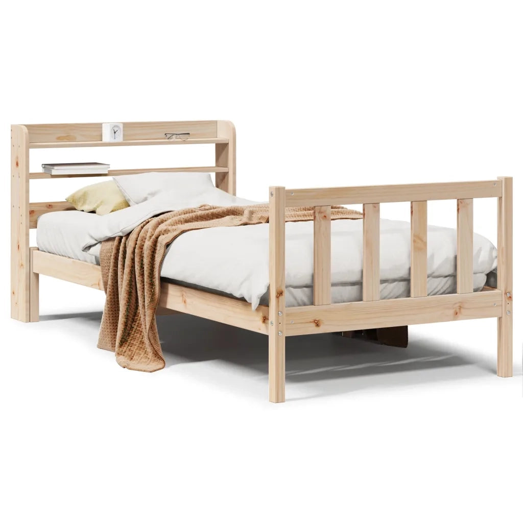Letto senza Materasso-Struttura Letto 90x200 cm in Legno Massello di Pino 663305