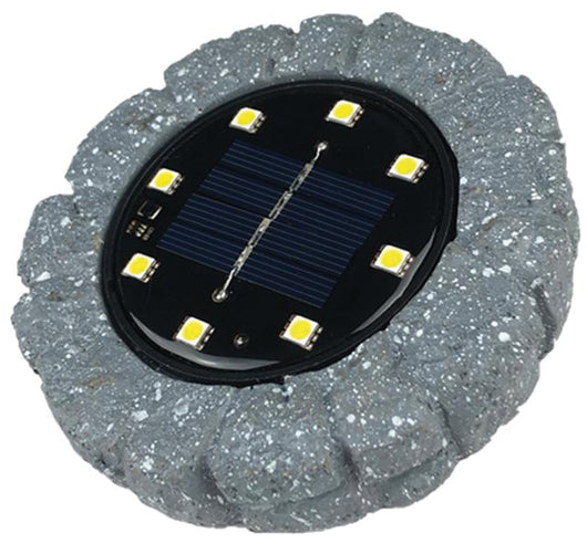 Suprema LUCE SOLARE SEGNAPASSO EFFETTO PIETRA CON SENSORE CREPUSCOLARE, 8 led x 0,5 watt, 10 lumen 12.00 pz