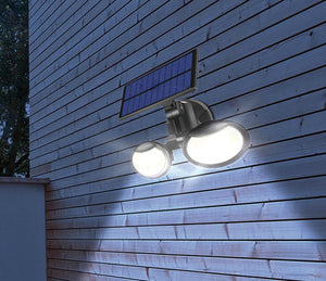 Suprema PROIETTORE SOLARE ORIENTABILE, 2x8 watt, 2x400 lumen, luce fredda