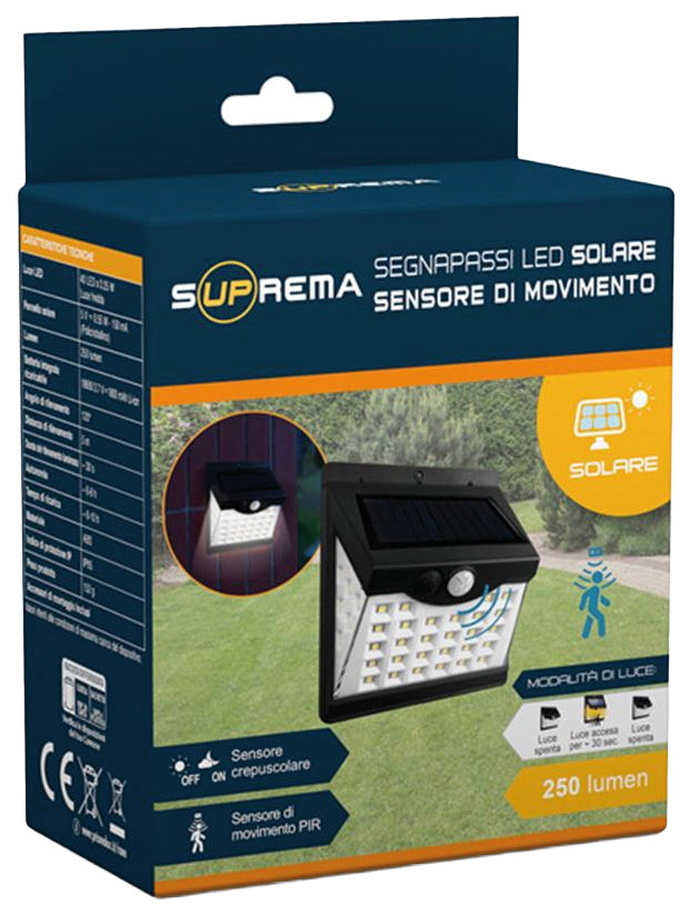 Suprema LAMPADA SOLARE, 40 led x 0,25 watt, 250 lumen