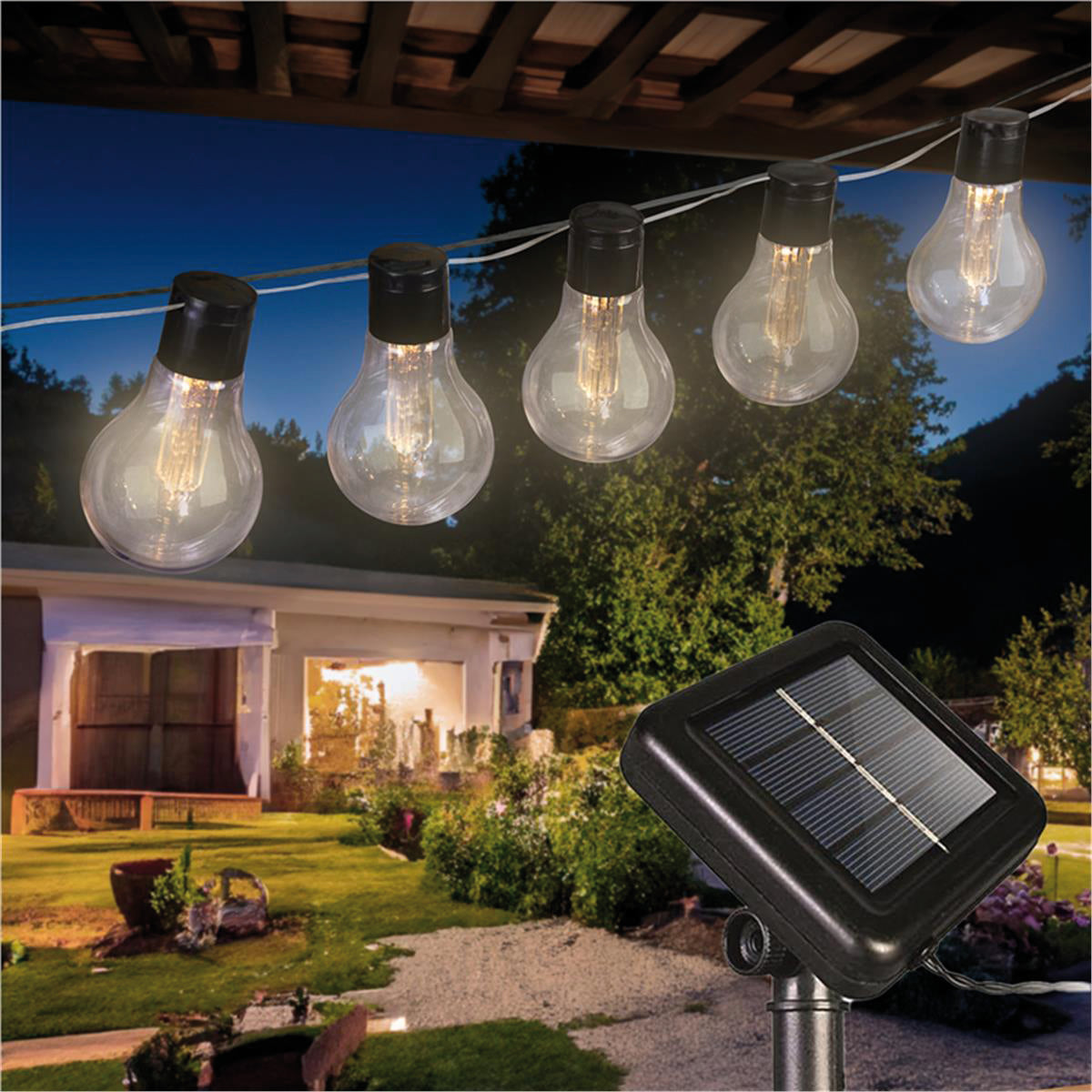 Suprema CATENA LUMINOSA SOLARE, 40 led, 12W, mt. 10x40 luci, luce calda