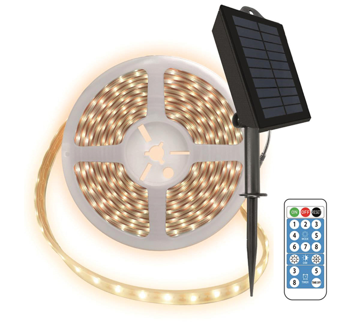 Suprema STRISCIA LED SOLARE, 2,5 watt, 60 led/mt, mt. 5 , luce calda