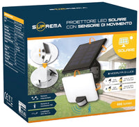 Suprema PROIETTORE SOLARE CON PANNELLO ORIENTABILE, 82 led, 8 watt,  40-800 lumen, luce naturale