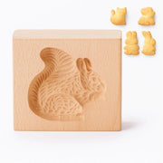 Forma a forma di biscotto in legno - Stampa a rilievo - Forma accattivante - Facile da pulire - Forma riutilizzabile - Superficie liscia - Cottura in forma