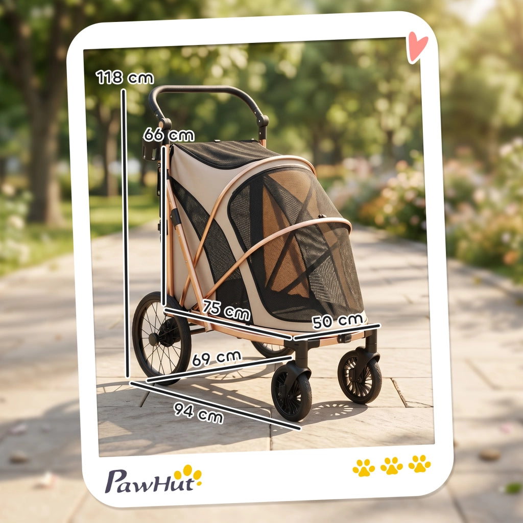 Carrello per Cani Pieghevole ¨C zephmum ¨C Marrone 20 kg