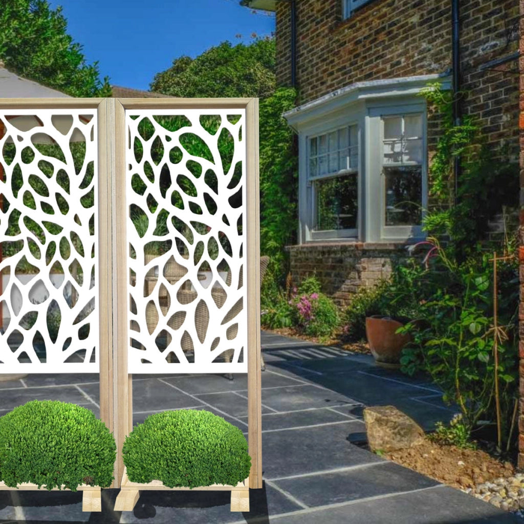 FOGLIE - Separè - Paravento modulabile - 70x190cm - in Legno e PVC Colore: bianco