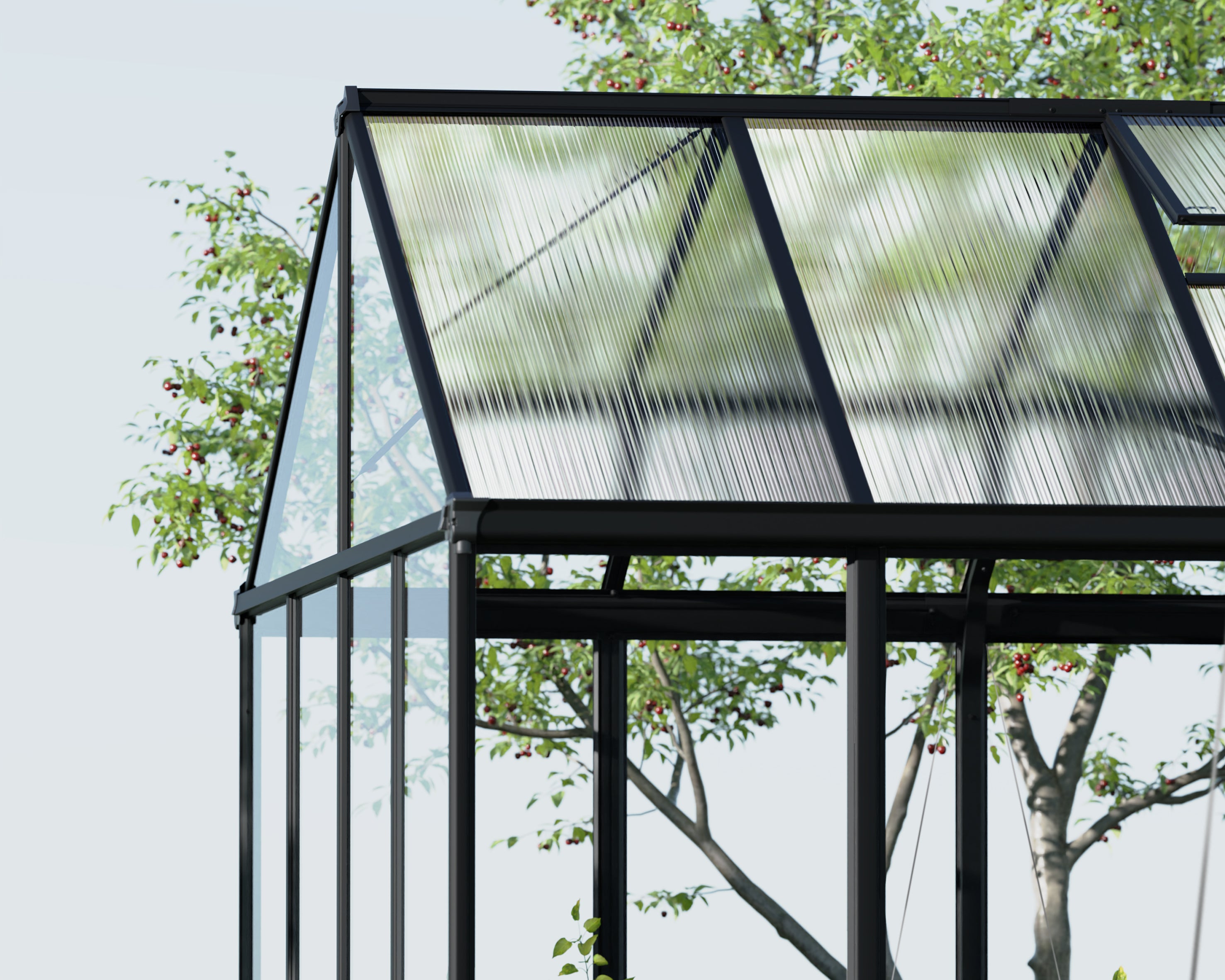 Serra Da Giardino in Policarbonato 308x304x285 cm- colore Nero Canopia ARIA Ibrida