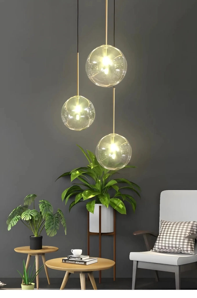 Lampada Da Soffitto A Sospensione Con Sfera Di Vetro 20cm APP1683-1CP
