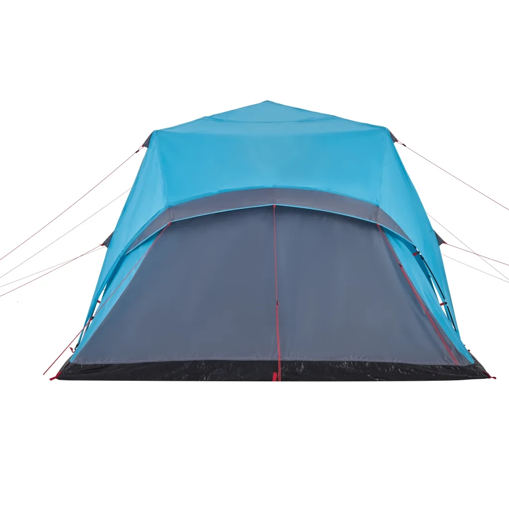 Tenda Familiare con Portico 9 Persone-Tenda da campeggio Blu a Rilascio Rapido