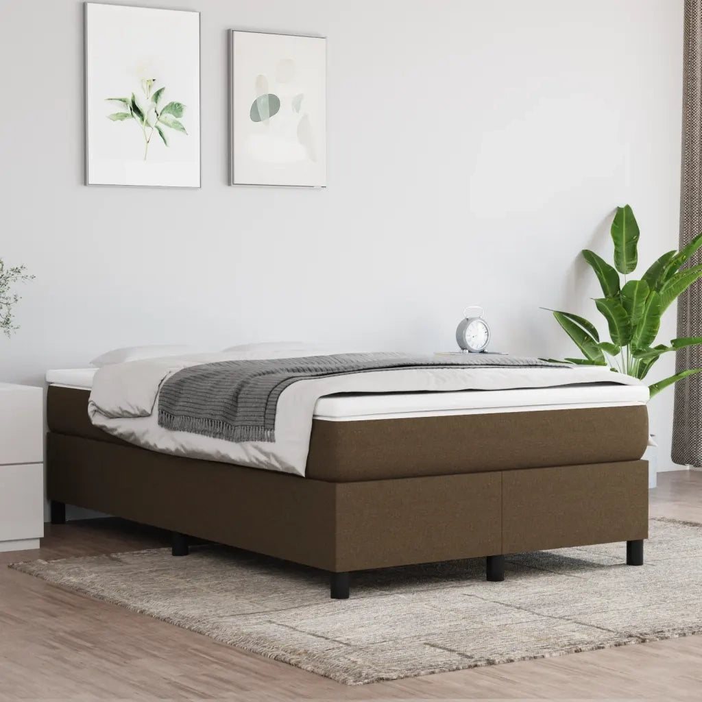 Struttura Letto a Rete a Molle Marrone Scuro 120x200 cm Tessuto 3120849