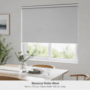 Blackout Roller Blind, 160 X 175 Cm, Grey