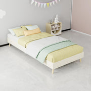 letto in tessuto e metallo beige 90 x 200 cm