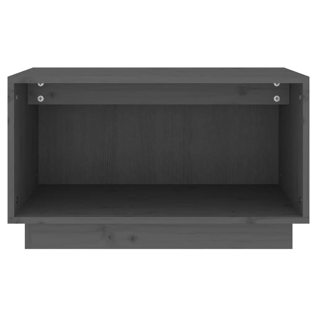 Mobile Porta TV Grigio 60x35x35 cm in Legno Massello di Pino 813826