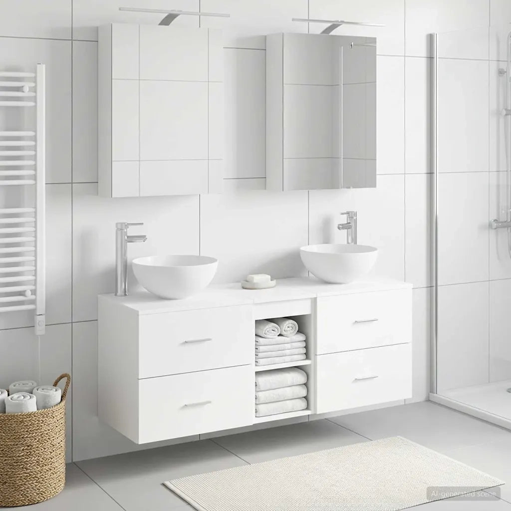 Set di mobili per il bagno 5 pcs Bianco 3406711