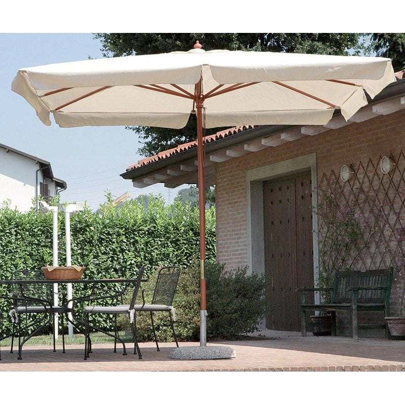 Ombrellone Rettangolare Madrid 3x4 M In Legno, Con Doppia Carrucola Misure: 3 x 3 m