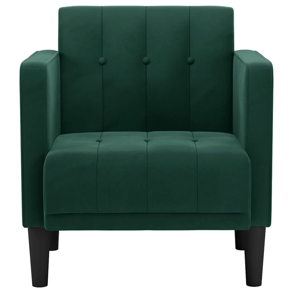 Divano Sedia con Braccioli Verde Scuro 53 cm in Velluto 4100555