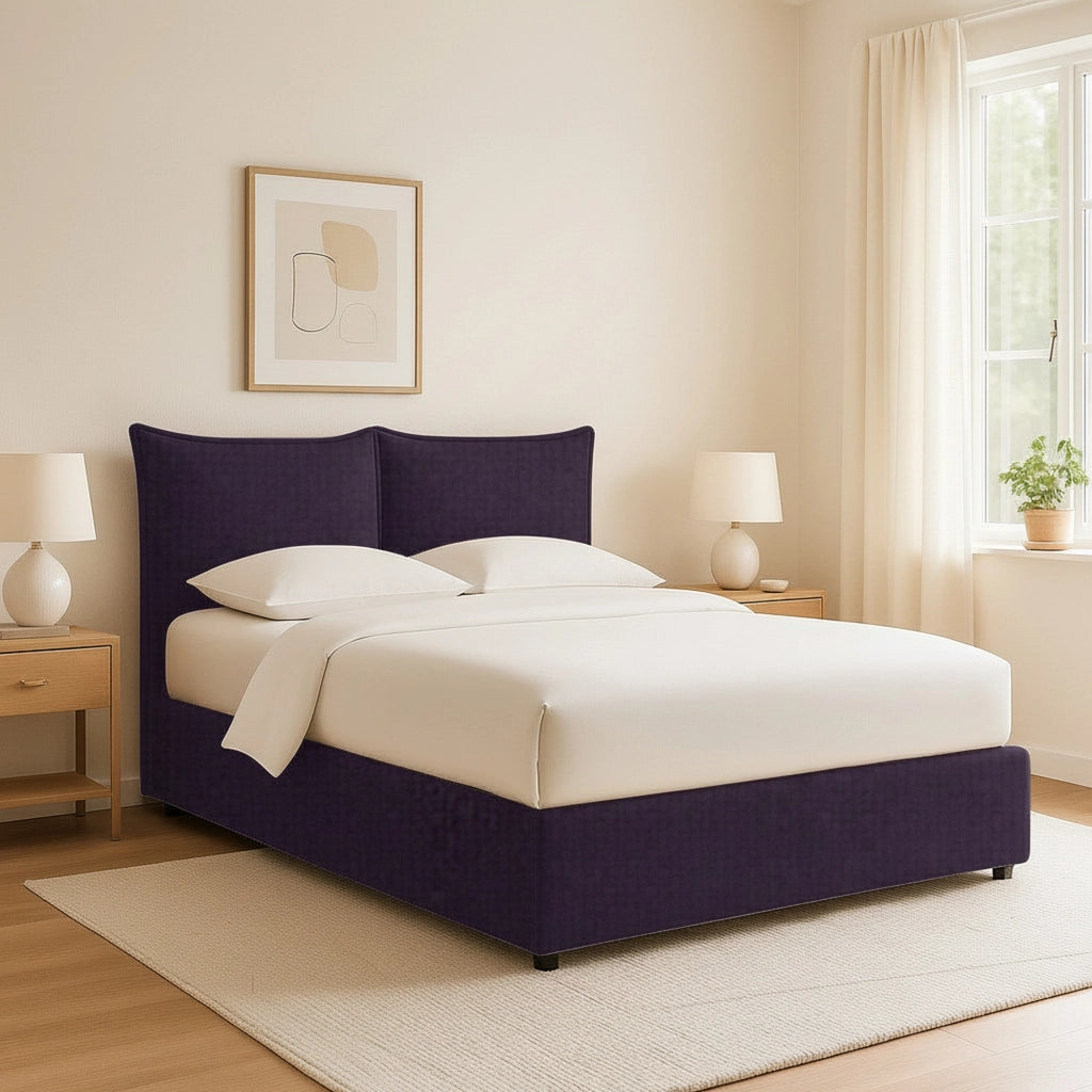 Chatteris, Letto Singolo Sfoderabile Made in Italy, Viola