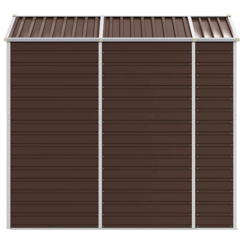Casetta da giardino cabina ripostiglio casetta da esterno robusta casetta per attrezzi 191 x 215 x 198 cm acciaio zincato marrone 02_0022269