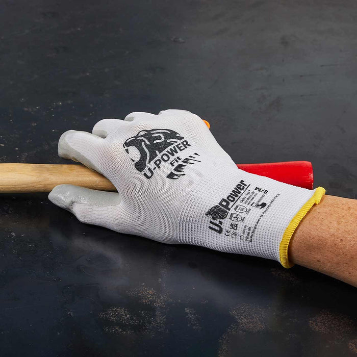 U-POWER GUANTI FIT BIANCO GRIGIO TAGLIA  8- 12,0 paia