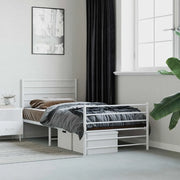 Giroletto con Testiera e Pediera-Struttura Letto Metallo Bianco 90x190 cm 545097