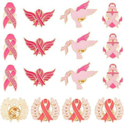 Bracciale per la consapevolezza del cancro al seno - 20 pezzi - 5 stili - Lapel con emaille e spille revers - 5 modelli