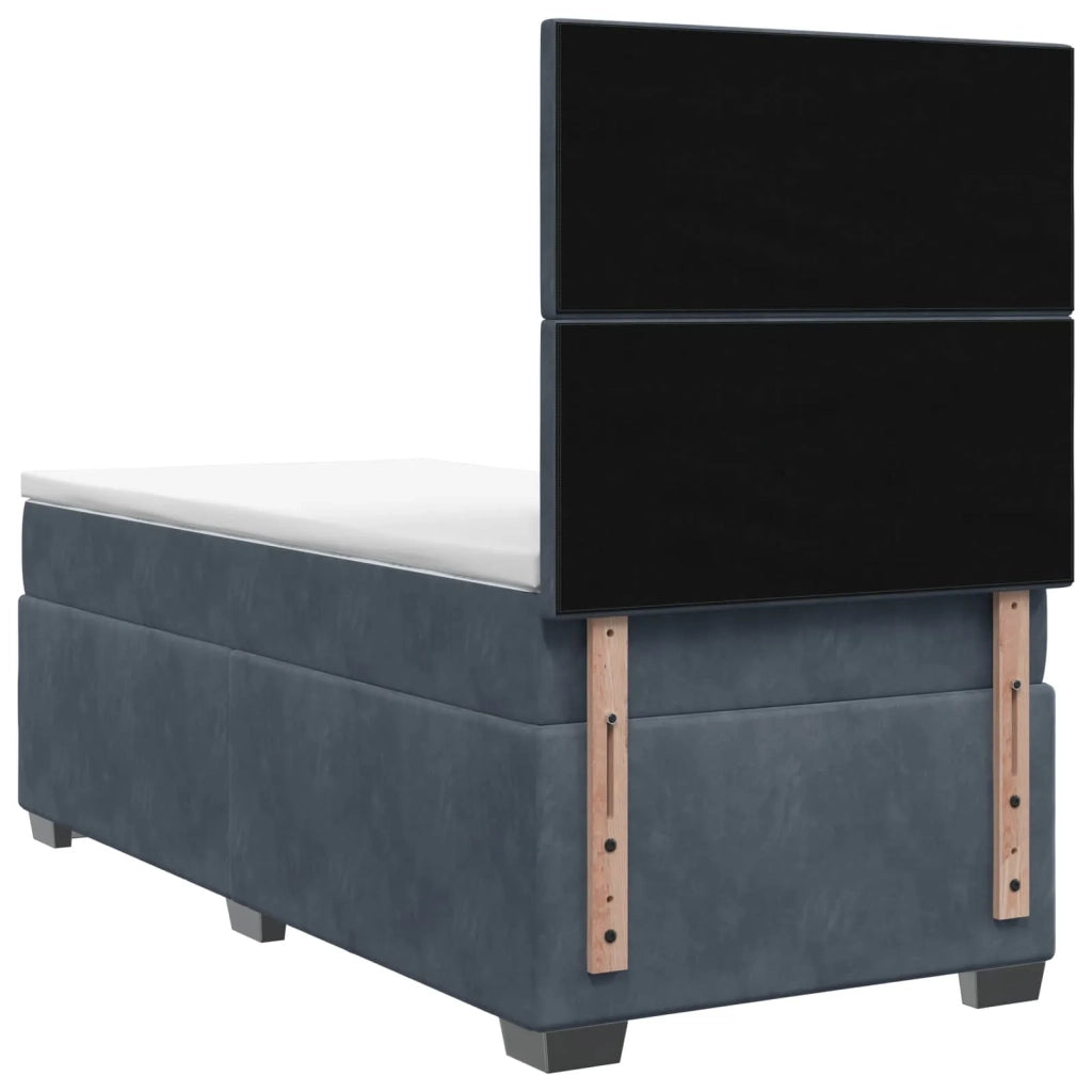 Letto box spring con materasso Grigio Scuro 90 x 190 cm Velluto 3455019