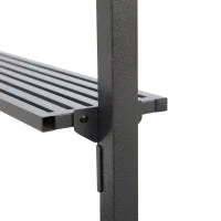 Gazebo da Giardino per Barbecue, Doppio Tetto Anti-UV e Struttura in Acciaio con Mensole, 240x150x250cm, Nero