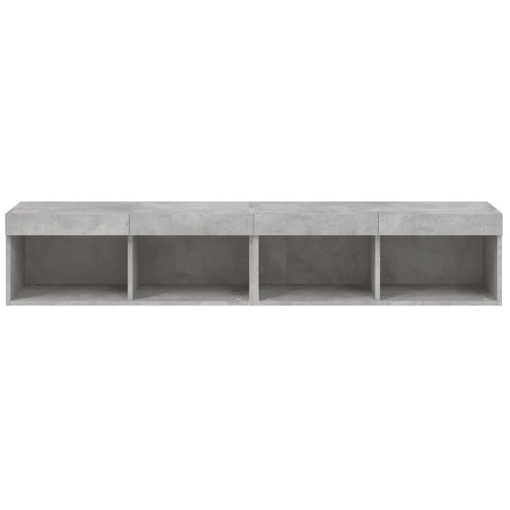 Mobili TV con Luci LED 2pz Grigio Cemento 80x30x30 cm 837148