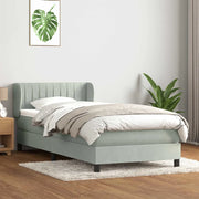 Giroletto a Molle con Materasso Grigio Chiaro 80x210 cm Velluto 3317673