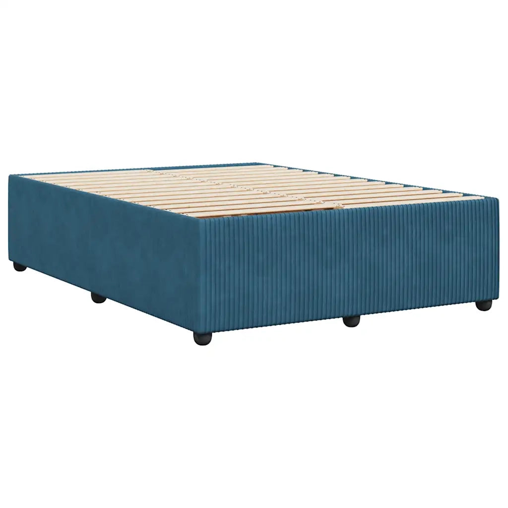 Letto matrimoniale | Letto per adulti | Giroletto Blu 160x200 cm in Velluto