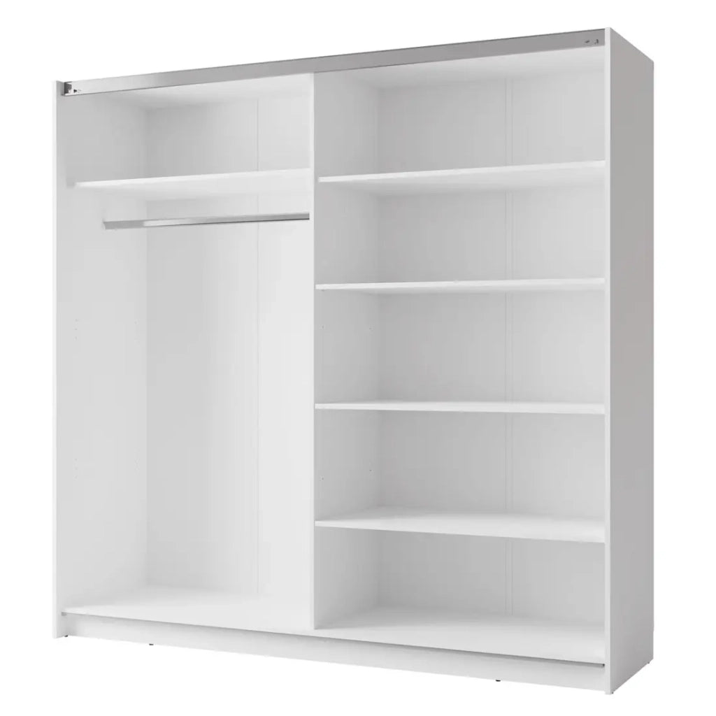 Armadio con 2 porte scorrevoli con specchio - 150 cm - bianco opaco alpino - collezione ARSALA