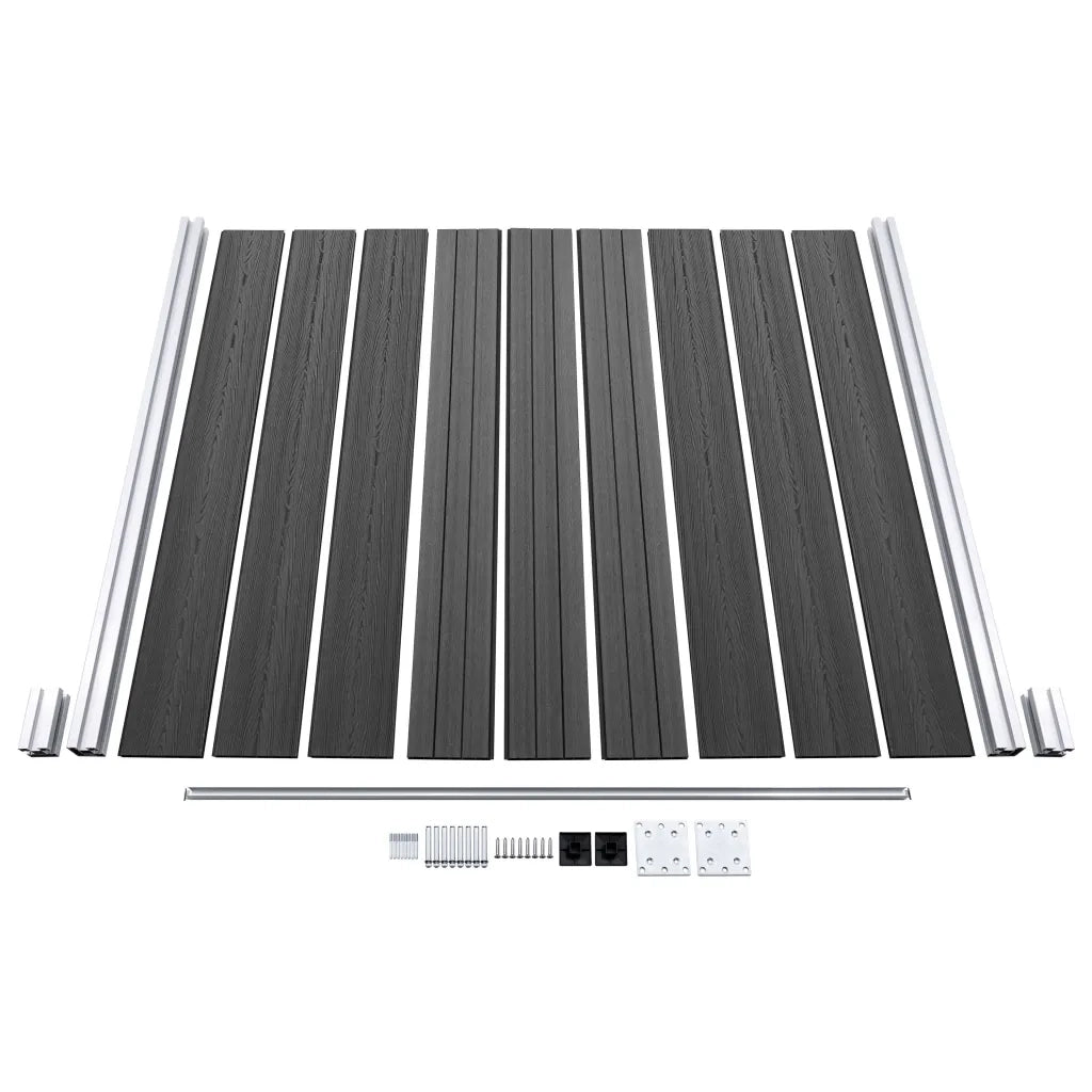 Set Pannelli di Recinzione in WPC 1218x186 cm Nero cod mxl 19172