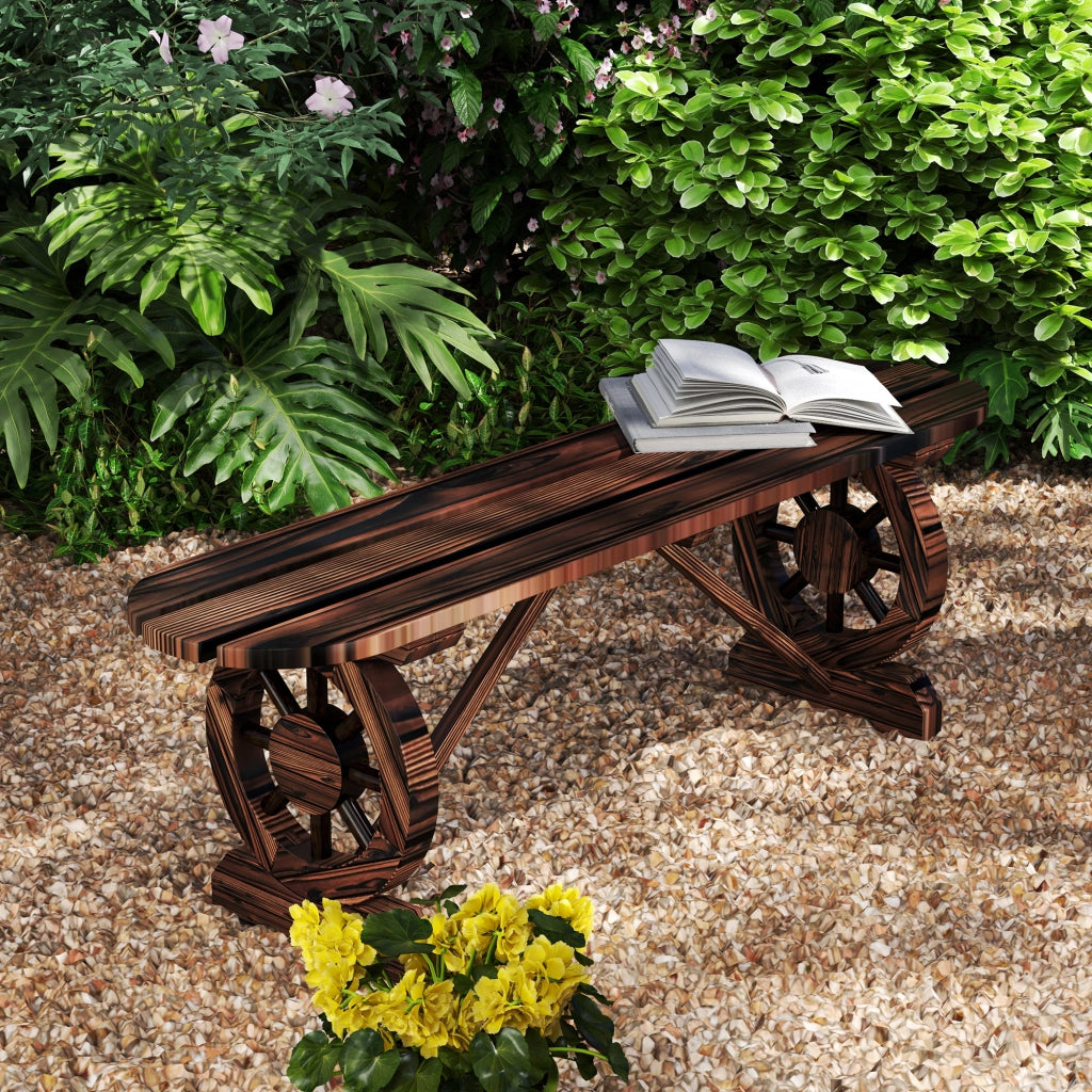 Banco in Legno con Ruote ¨C Zephmum ¨C Grigio 120x39x29 cm