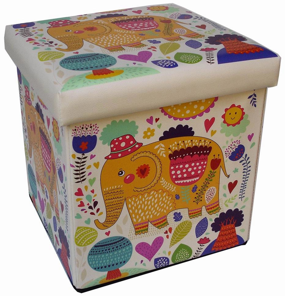 Biscottini Pouf contenitore richiudibile in ecopelle Praticissimo 32x32x32 realizzato