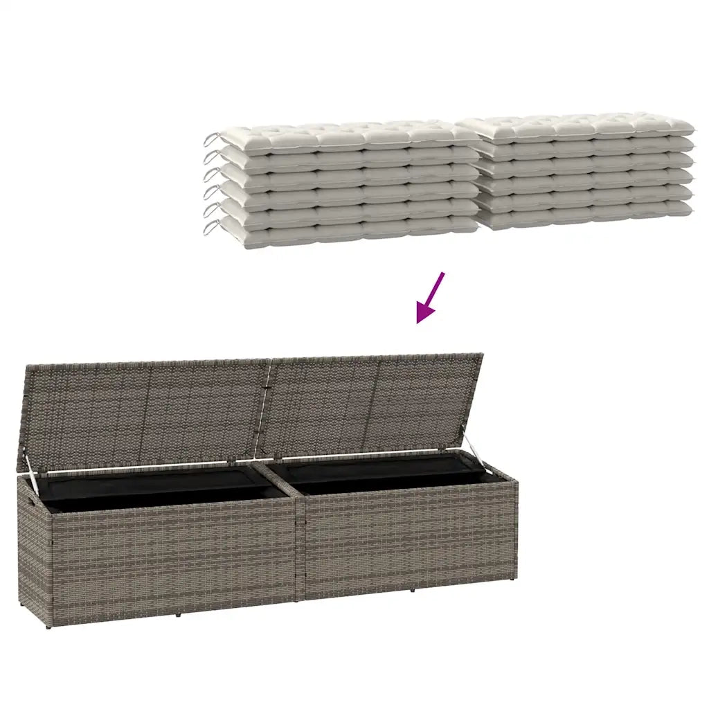 Baule da Giardino Grigio 220x50x58 cm in Polyrattan 4104076