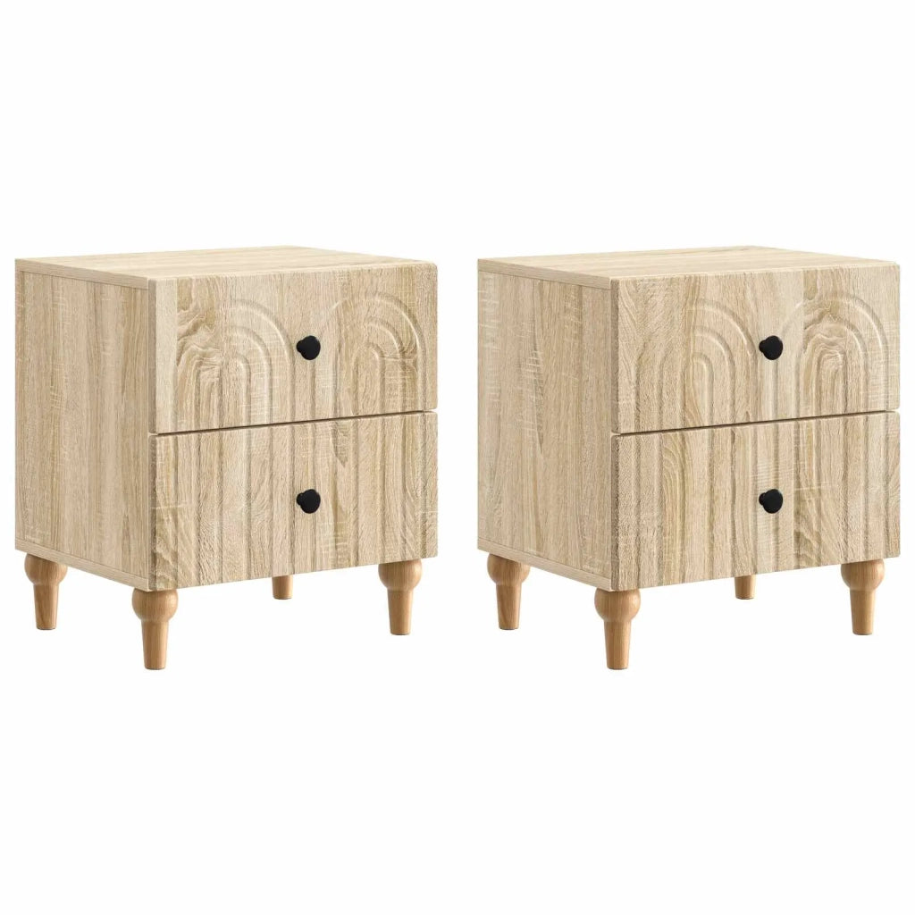 Armadio da Notte 2 pcs Rovere Sonoma 43 x 34,5 x 48 cm