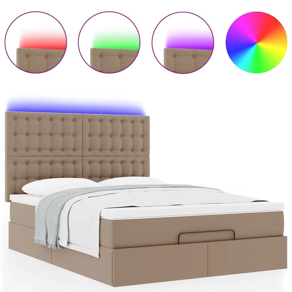 Struttura Letto Pouf con Materasso 140x190 cm Similpelle 3313854