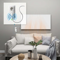 Set Pannello radiante a infrarossi 290W 620x520x15 mm e Termostato, Riscaldamento IR