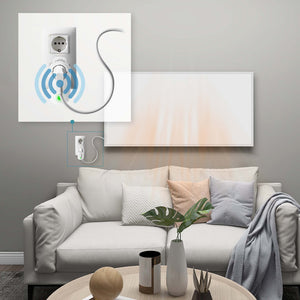 Set Pannello radiante a infrarossi 290W 620x520x15 mm e Termostato, Riscaldamento IR