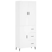 Credenza | Madia | Buffet da pranzo | Armadio da pranzo Bianca 69,5x34x180 cm in Legno Multistrato