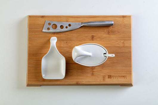 Kit Aperitivo Tagliere Legno Scuro 38,3x26,7x2,8 cm con Accessori