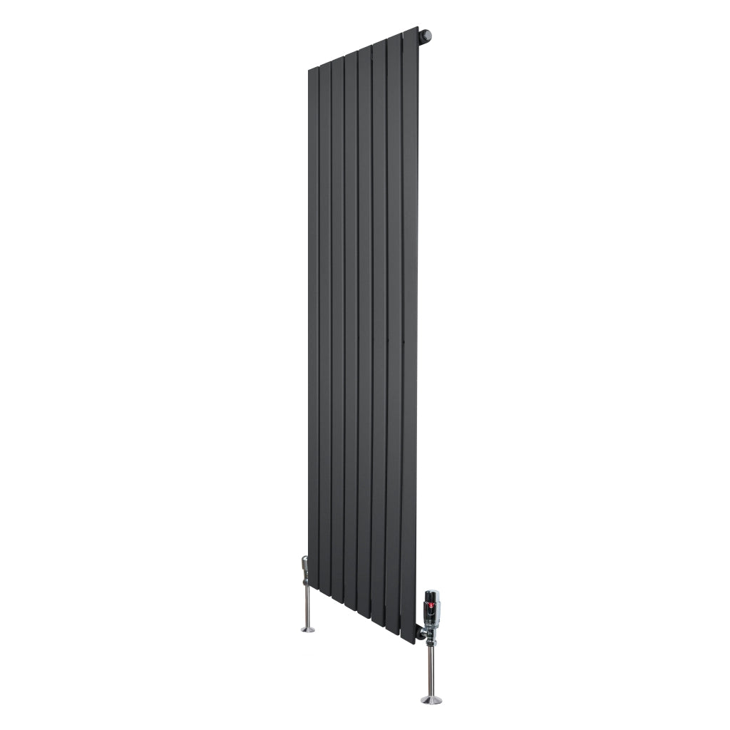 Radiatore Verticale 1600 x 560 mm con Valvole TRV Grigio Antracite