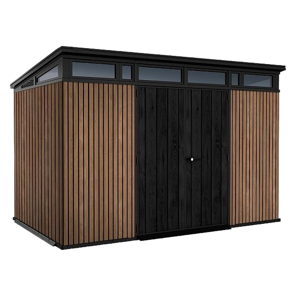 Northfield, Casetta da Giardino Lucchettabile, Finitura in Resina, 340x218x226h cm Marrone Noce