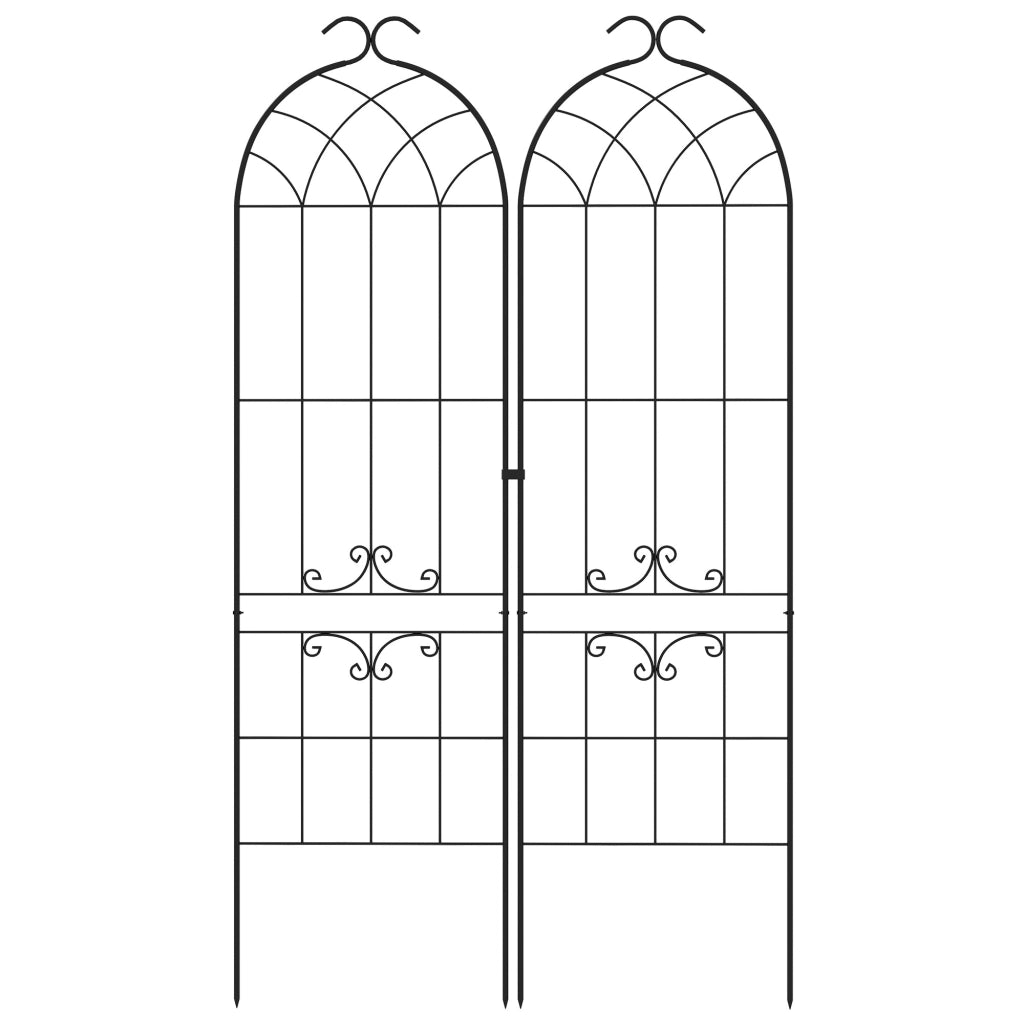 Griglia per piante rampicanti ¨C zephmum ¨C 2 pezzi, metallo, nero, 50x181 cm