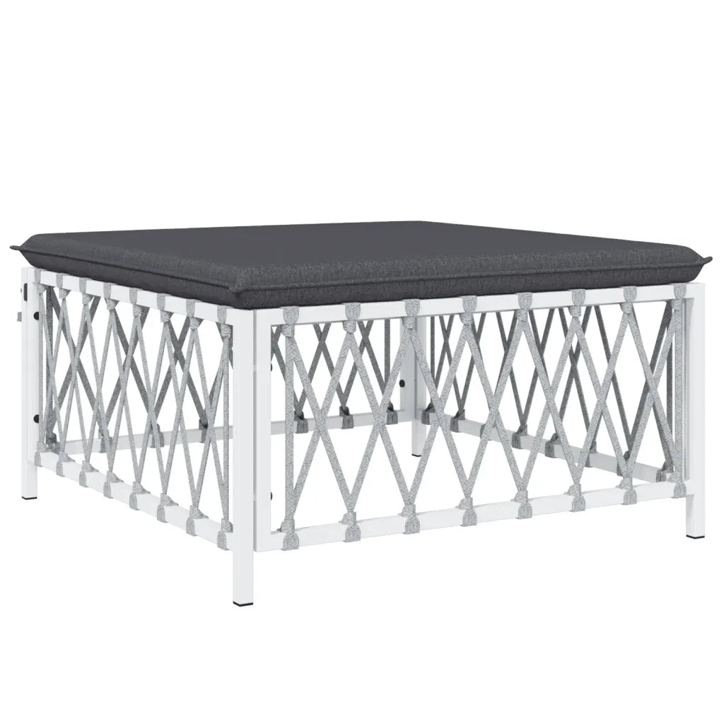 Set Salotto da Giardino 3 pz con Cuscini in Acciaio Bianco 3186846
