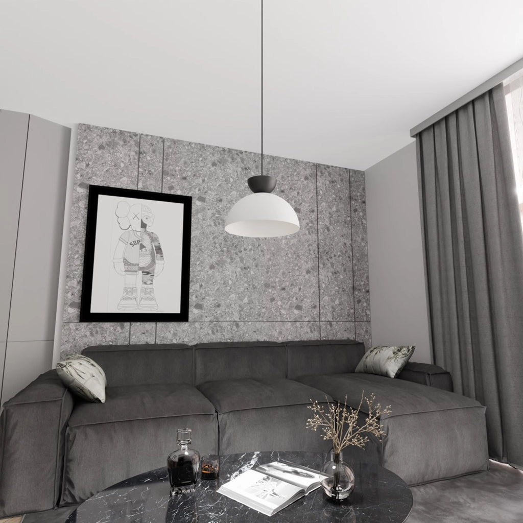 Lampadario Minimal Efesto Acciaio Bianco Nero 1 Luce Gx53 Ip20