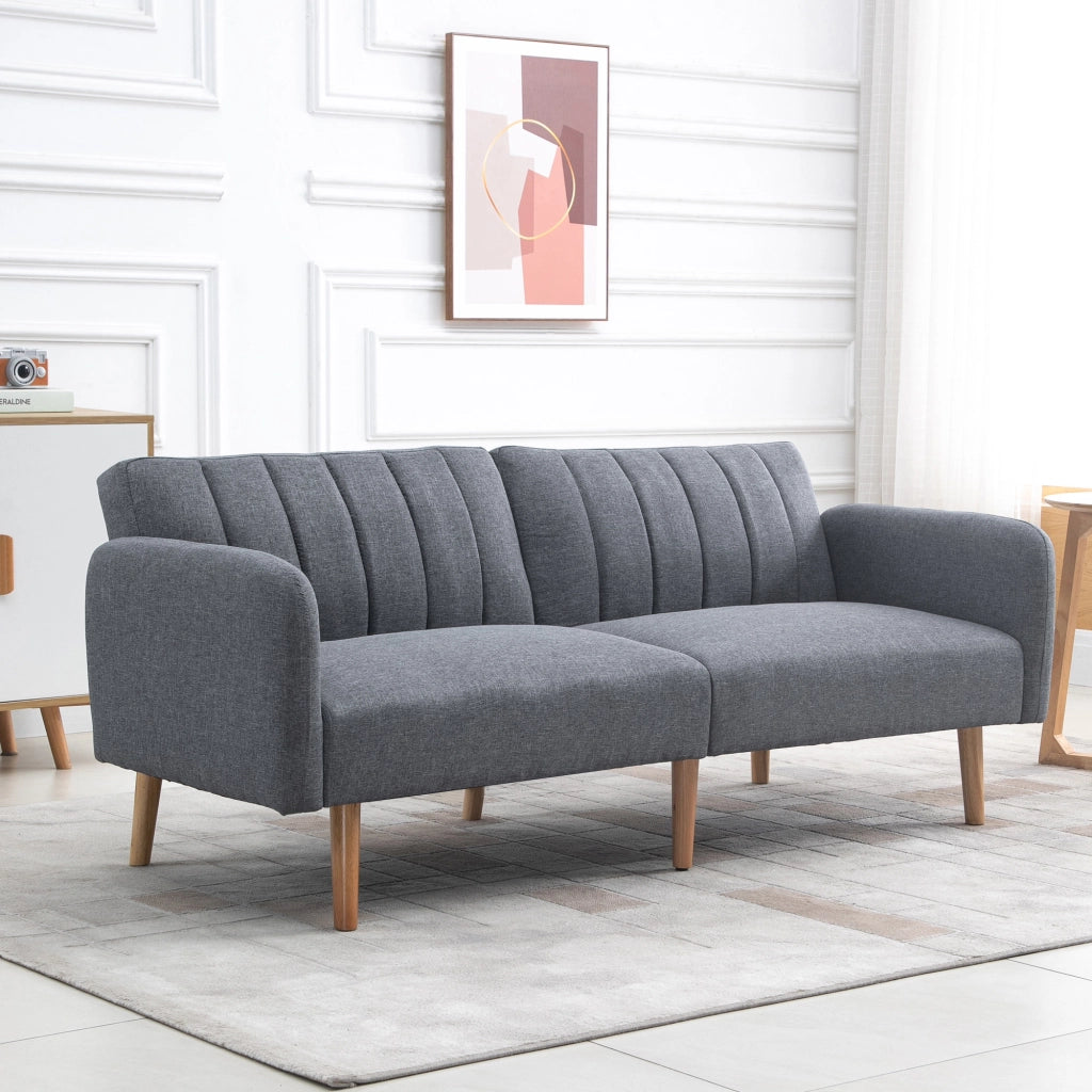 Divano letto 2 posti in tessuto ¨C Minimal ¨C grigio 173x75x73 cm